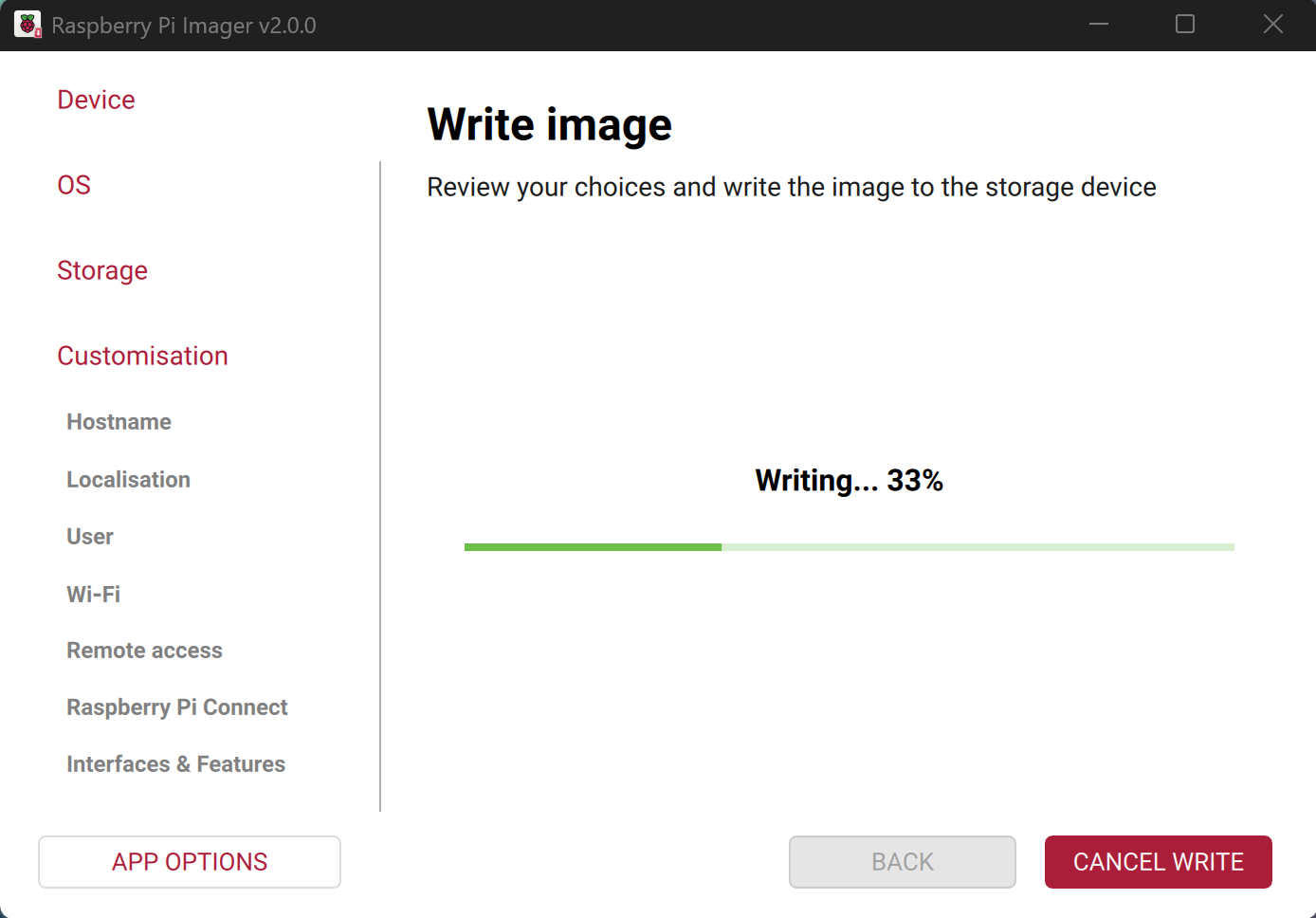 Imager向设备写入镜像