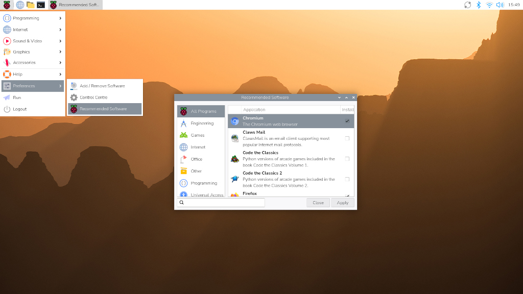 在树莓派OS 中打开包管理器 GUI