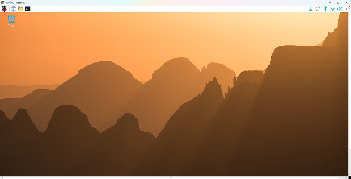 成功通过 TigerVNC 验证后的 树莓派 桌面